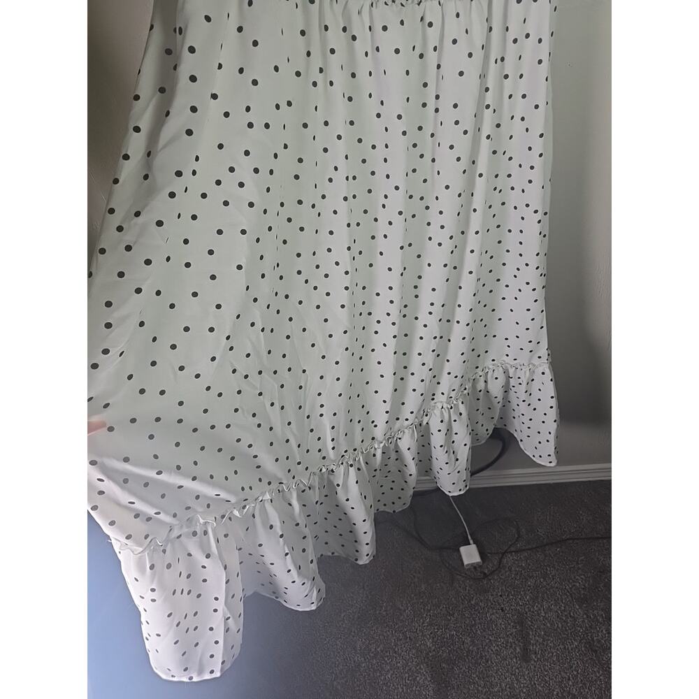 CY Fashion Sun Dress Polka Dot SS Tiered Dress Womens XXXL 3X Smocked Bodice - Picture 5 of 10
